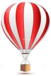 Red and White Hot Aire Balloon